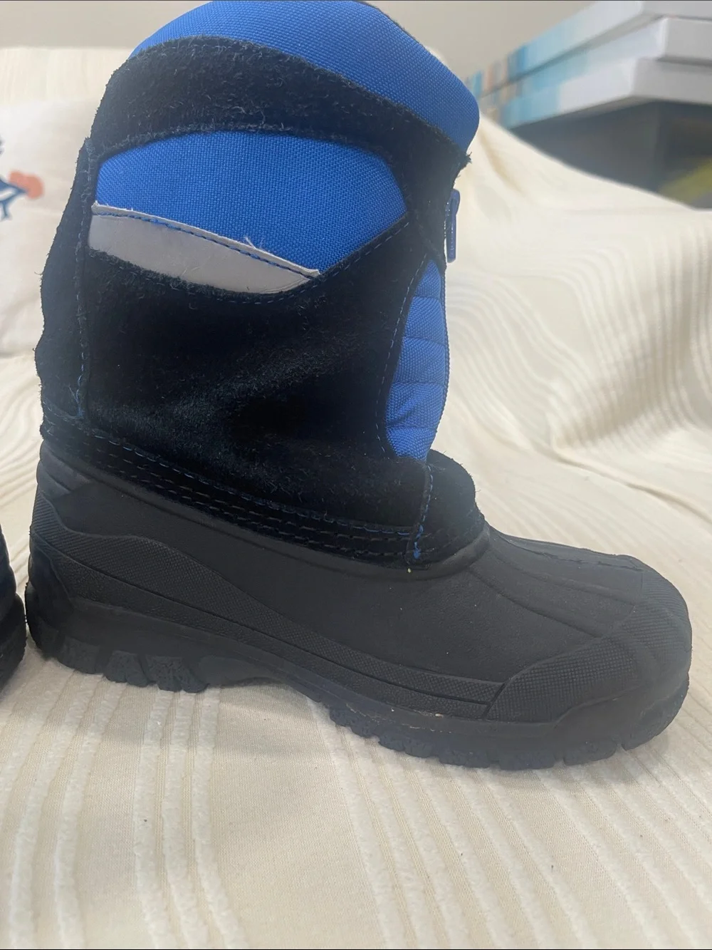 Weatherproof Kids Blue and Black Insulated Snow Boots